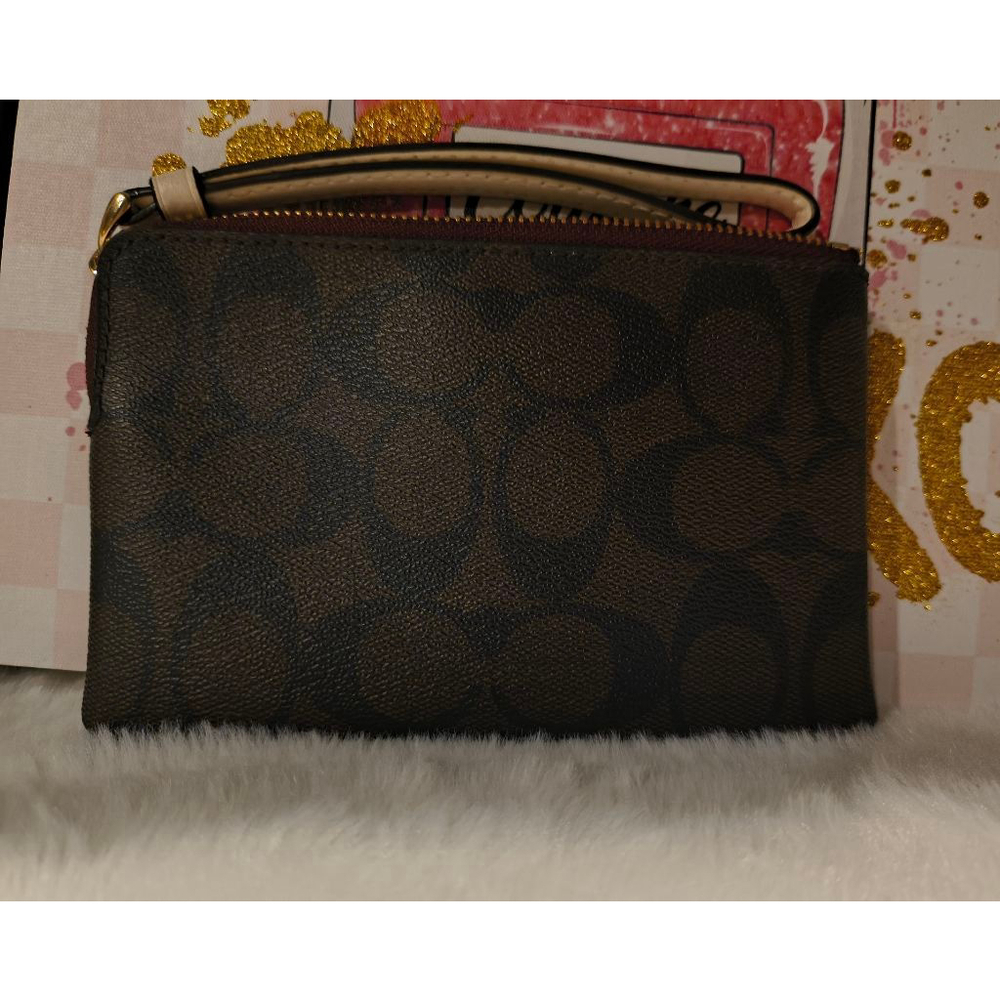 Coach Brown Signature Logo Wristlet - Picture 4 of 8
